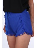 Cornflower blue pompom shorts 20441 - Online store - Boutique